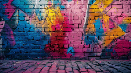 Fototapeta premium Create mural art on the city streets, AI-powered.