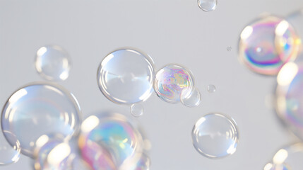 High quality soap bubbles on a simple background 