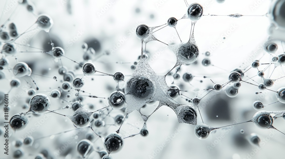 Poster 3d rendering of a molecular structure on a white background