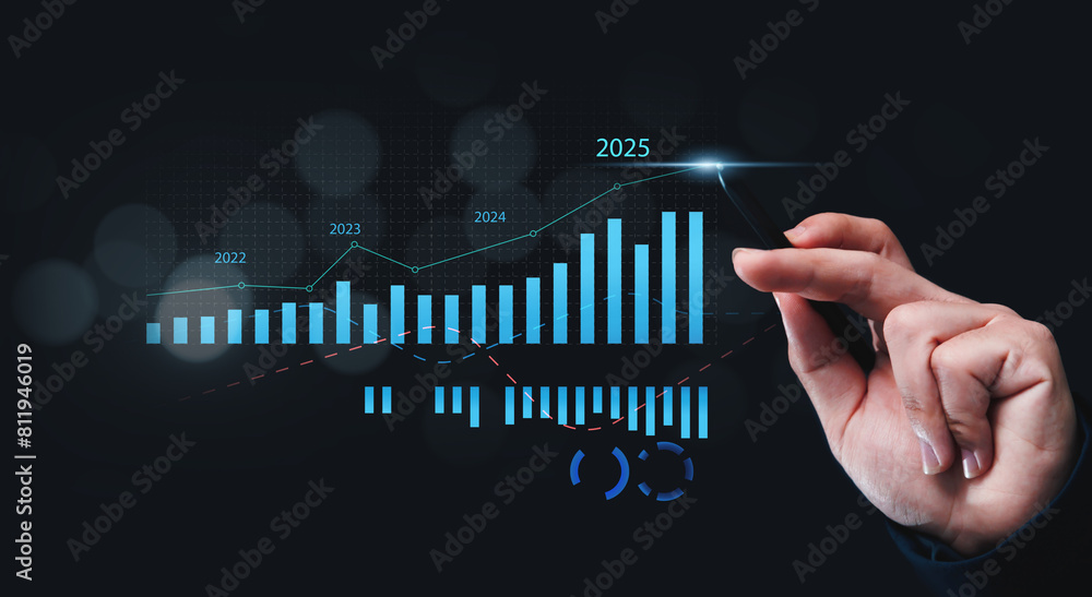 Poster business 2025 analytics tools charts and graphs with statistics to analyze business potential and fo