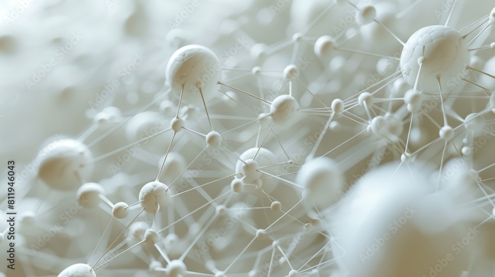 Poster 3d rendering of a molecular structure up close.