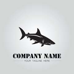 Shark silhouette illustration design for company logo vector image on the white background