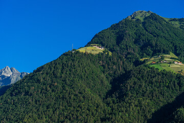 Sigths from Dorf Tyrol in South Tyrol Italy on Meran and other Landscapes.