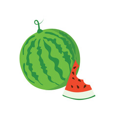 Red ripe watermelon vector icon isolated on white background