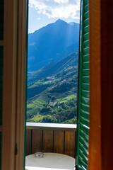 Sigths from Dorf Tyrol in South Tyrol Italy on Meran and other Landscapes.