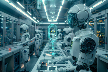 Futuristic AI Robotics Laboratory - Autonomous Robots for Innovative Scientific Research