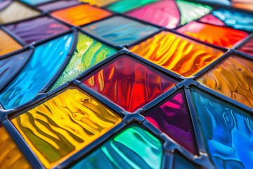 Multicolored stained glass, may be used as background
