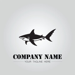 Shark silhouette illustration design for company logo vector image on the white background
