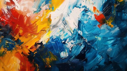 Painting abstract with oil paints