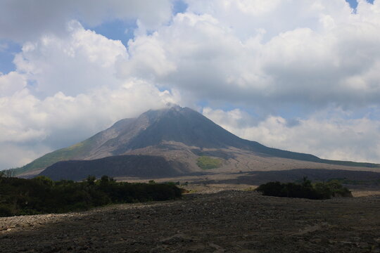 Mount Sinabung - active volcano in Berastagi, North Sumatra, Indonesia