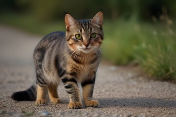 Portrait of a surprised cat Scottish Straight
