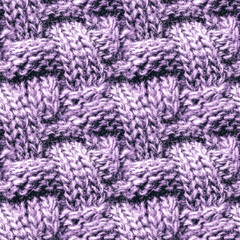 Pink Knitted Wool Texture. Violet Macro. Purple