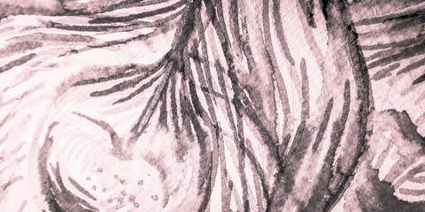 Pastel Peacock Illustration. Watercolor Sketch