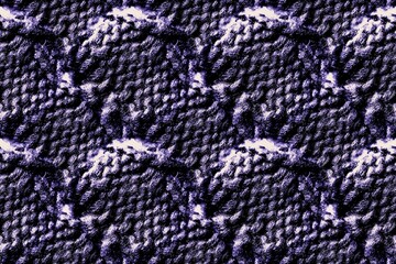 Knit Background. Black Macro Scandinavian. Lilac