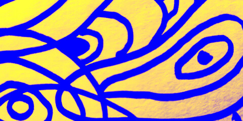 Macromolecular Structure. Gold Cells Pattern.