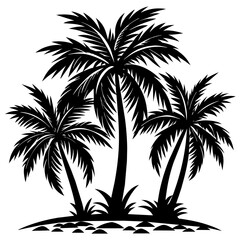 black-outlined-palm-trees