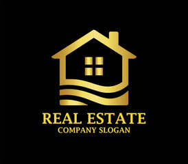 Fototapeta premium Luxury Real Estate Logo Design Vector Template 