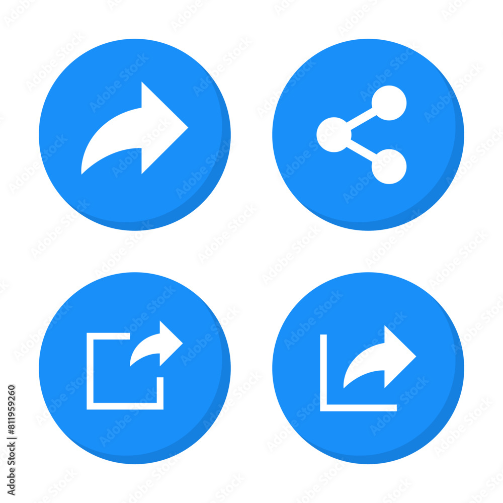 Poster share link button icon in flat design. hyperlink concept