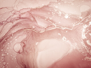 Water Colour Artwork. Pink Color Brushstroke. Craft Watercolour Blotch. Craft Color Wavy Background. Brown Abstraction Oil. Background Marble Paint.
