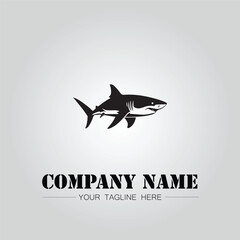 Shark silhouette illustration design for company logo vector image on the white background