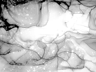 Alcohol Ink Texture. Gray Natural Luxury Marble. Silver Alcohol Ink Mix. Smoke Abstract Paint Stroke. Marble Textures. Funky Paintings. Surreal Image.