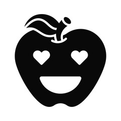 Happy face with heart symbols on eyes, concept icon of in love emoji