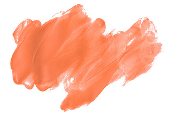 Shiny orange brush watercolor painting isolated on transparent background. watercolor png