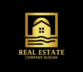 Luxury Real Estate Logo Design Vector Template

