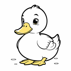 Cute vector illustration of a Duck for children book