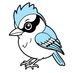 Cute Bluejay vector illustration of a for toddlers books