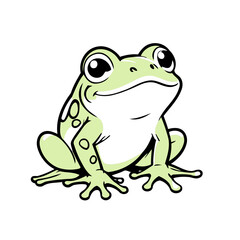 Cute vector illustration of a Frog for children story book