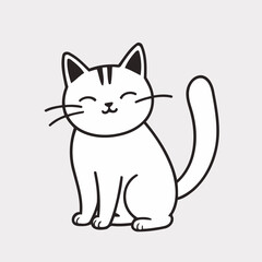 Cute Cat for early readers' adventure books vector illustration