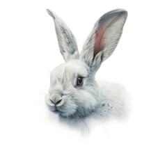 Obraz premium white rabbit on white background