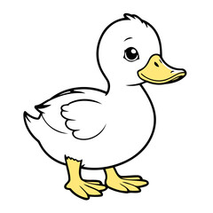 Vector illustration of an endearing Duck for kids' bedtime stories