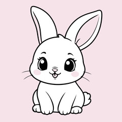 Cute Bunny vector illustration for kids story book