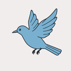 Cute Bird for preschoolers' storybook vector illustration