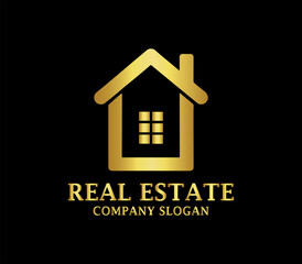 Luxury Real Estate Logo Design Vector Template
