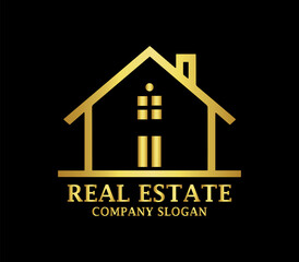 Luxury Real Estate Logo Design Vector Template
