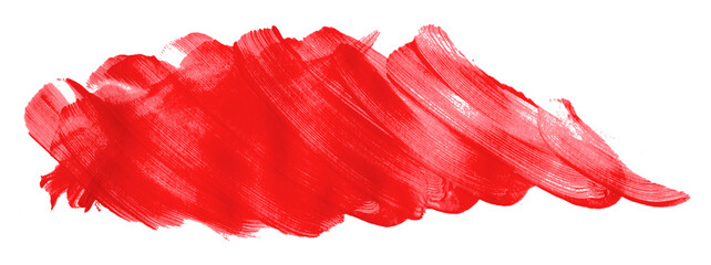 Shiny red brush watercolor painting isolated on transparent background. watercolor png