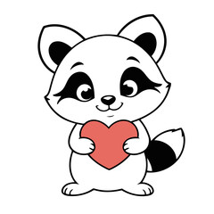 Cute Raccoon vector illustration for children