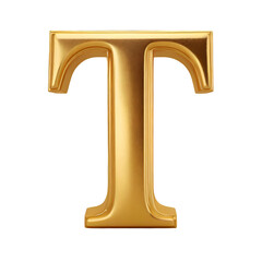 Golden 3d letter t