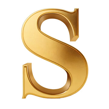 3d golden letter s