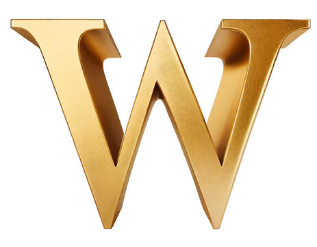 3d golden letter w