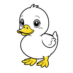 Vector illustration of a sweet Duck for youngsters' imaginative journeys