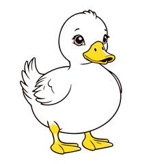 Cute vector illustration of a Duck for toddlers
