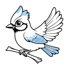 Cute Bluejay for kids story book vector illustration