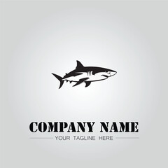 Shark silhouette illustration design for company logo vector image on the white background