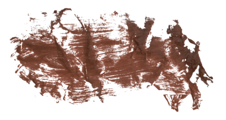 Shiny brown brush watercolor painting isolated on transparent background. watercolor png