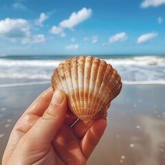 Discovering the Captivating Beauty of a Seashell on the Tranquil Beach