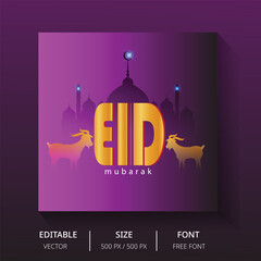 Eid Mubarak Islamic festival social media post template
